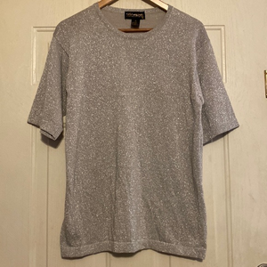 Lisa Original short sleeve sparkly silver‎ sweater